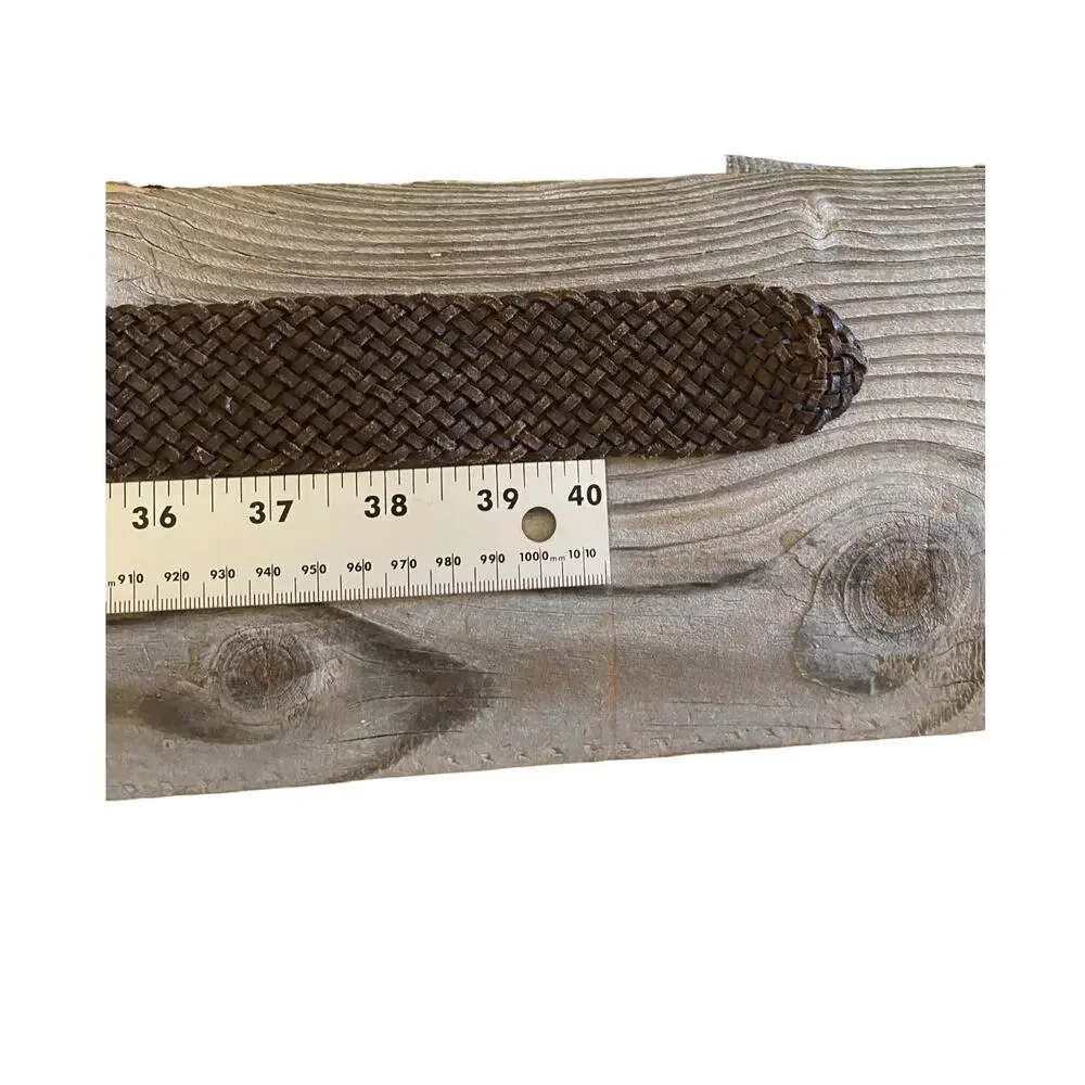 Vintage J. Crew Boho Retired Metallic Gold Woven Braided Leather Belt 42” S/M - Picture 5 of 5